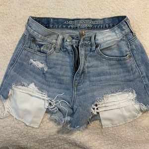american eagle jean shorts. high rise size 24